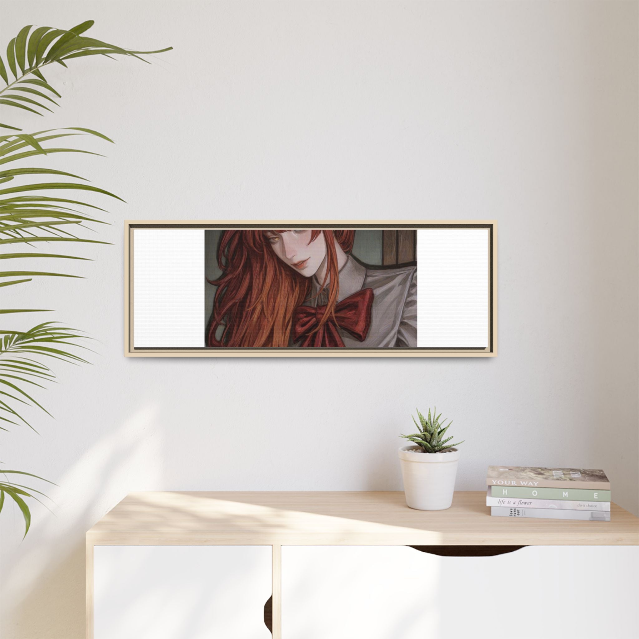 Framed Matte Canvas Print — Gothic Redhead Portrait