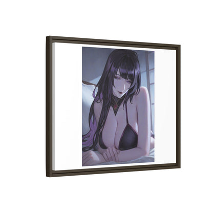 Framed Matte Canvas Print — Moody Anime Woman Portrait