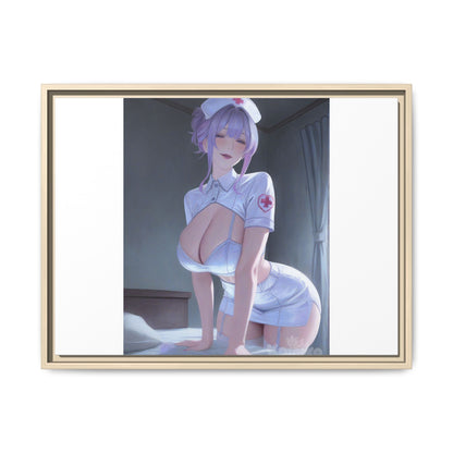 Sexy Anime Nurse Matte Canvas Print (Framed)