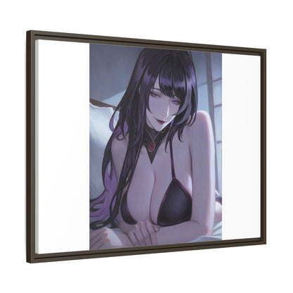 Framed Matte Canvas Print — Moody Anime Woman Portrait