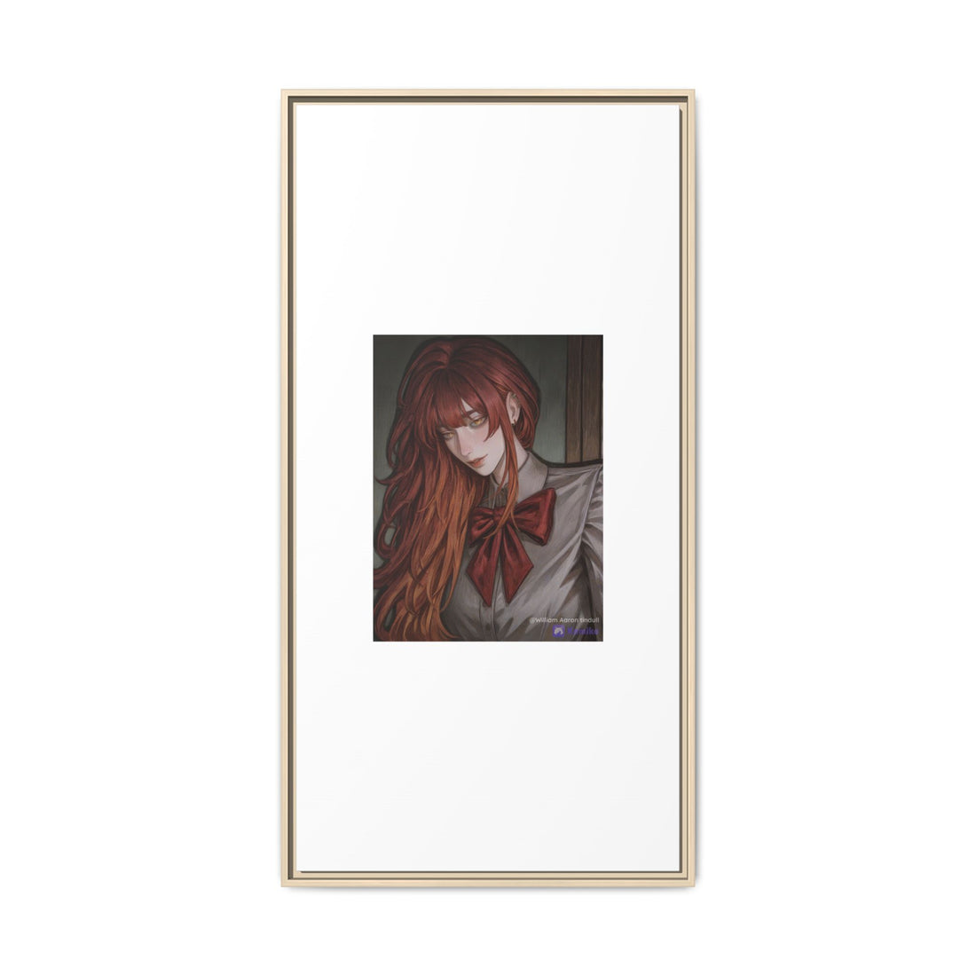 Framed Matte Canvas Print — Gothic Redhead Portrait