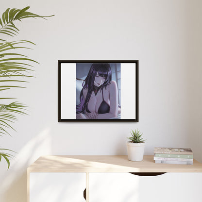 Framed Matte Canvas Print — Moody Anime Woman Portrait