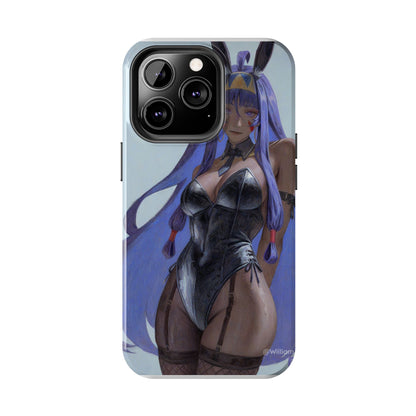 Bunny Girl Tough Phone Case — Anime Purple-Haired Character Protective Cover