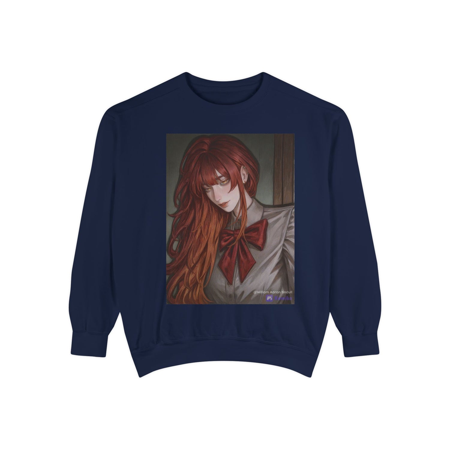 Anime Red-Headed Girl Sweatshirt — Gothic Schoolgirl Art Pullover