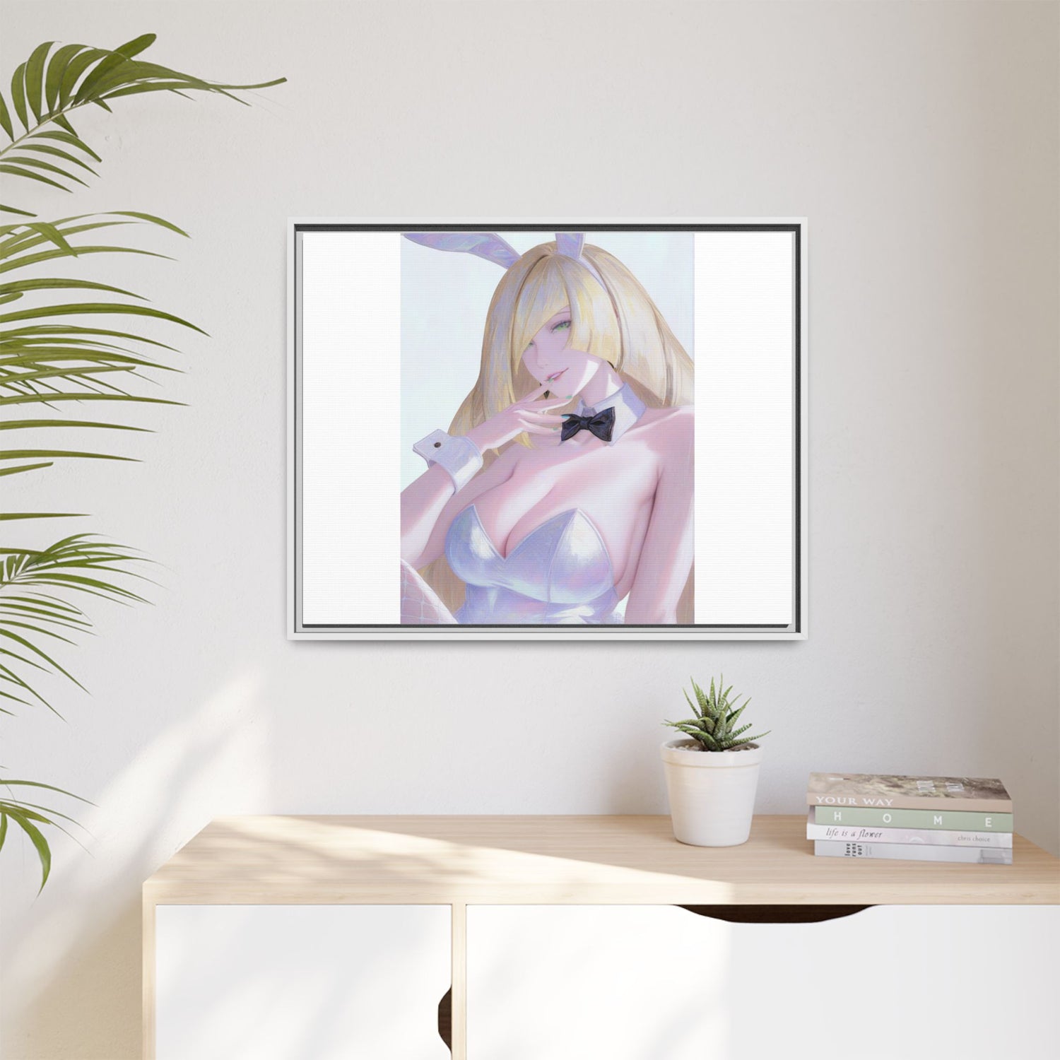 Bunny Girl Matte Canvas Print Framed — Sexy Anime Art Wall Decor