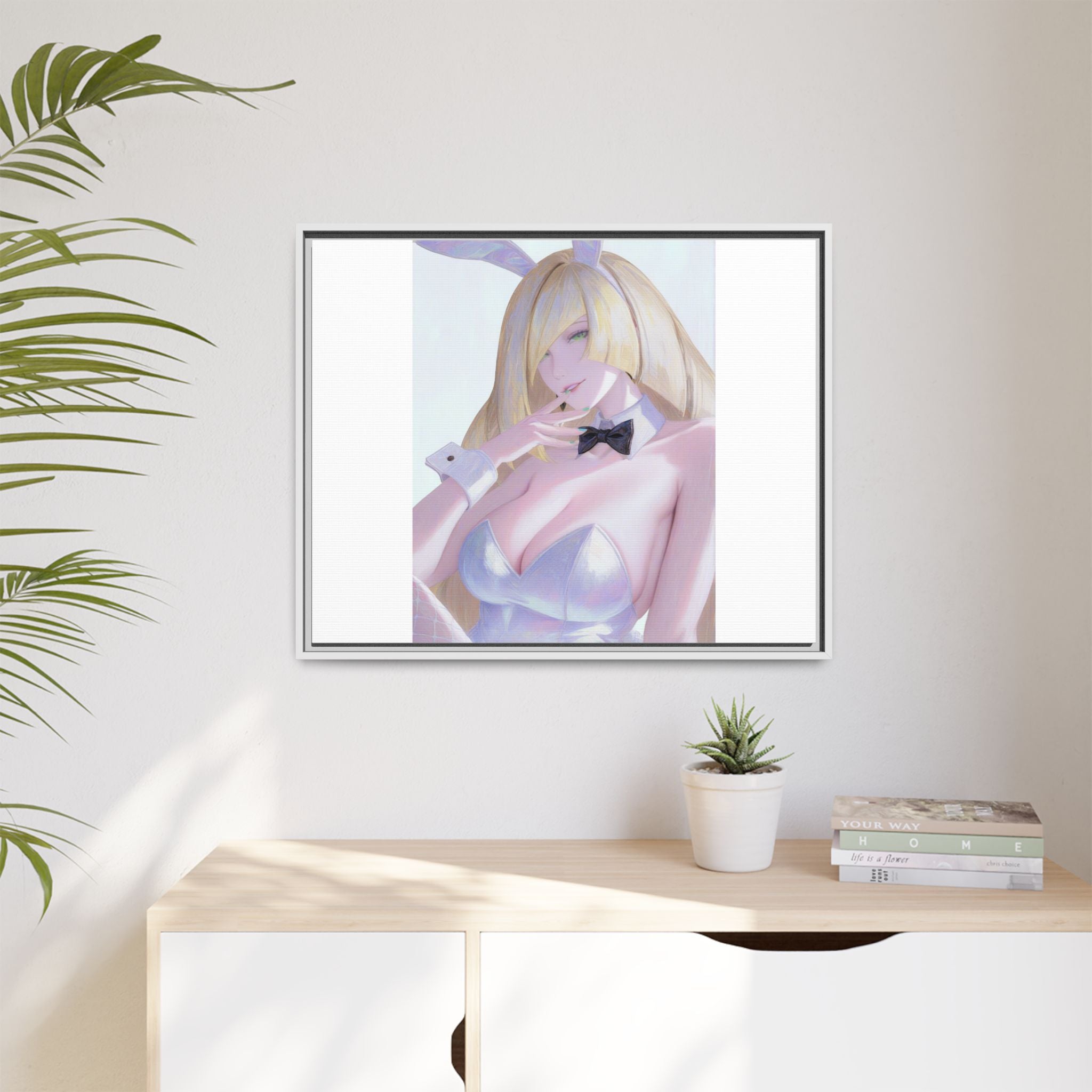 Bunny Girl Matte Canvas Print Framed — Sexy Anime Art Wall Decor