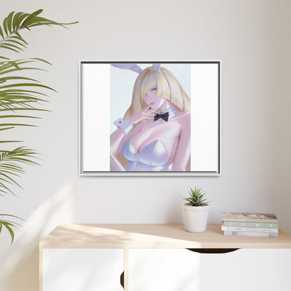 Bunny Girl Matte Canvas Print Framed — Sexy Anime Art Wall Decor