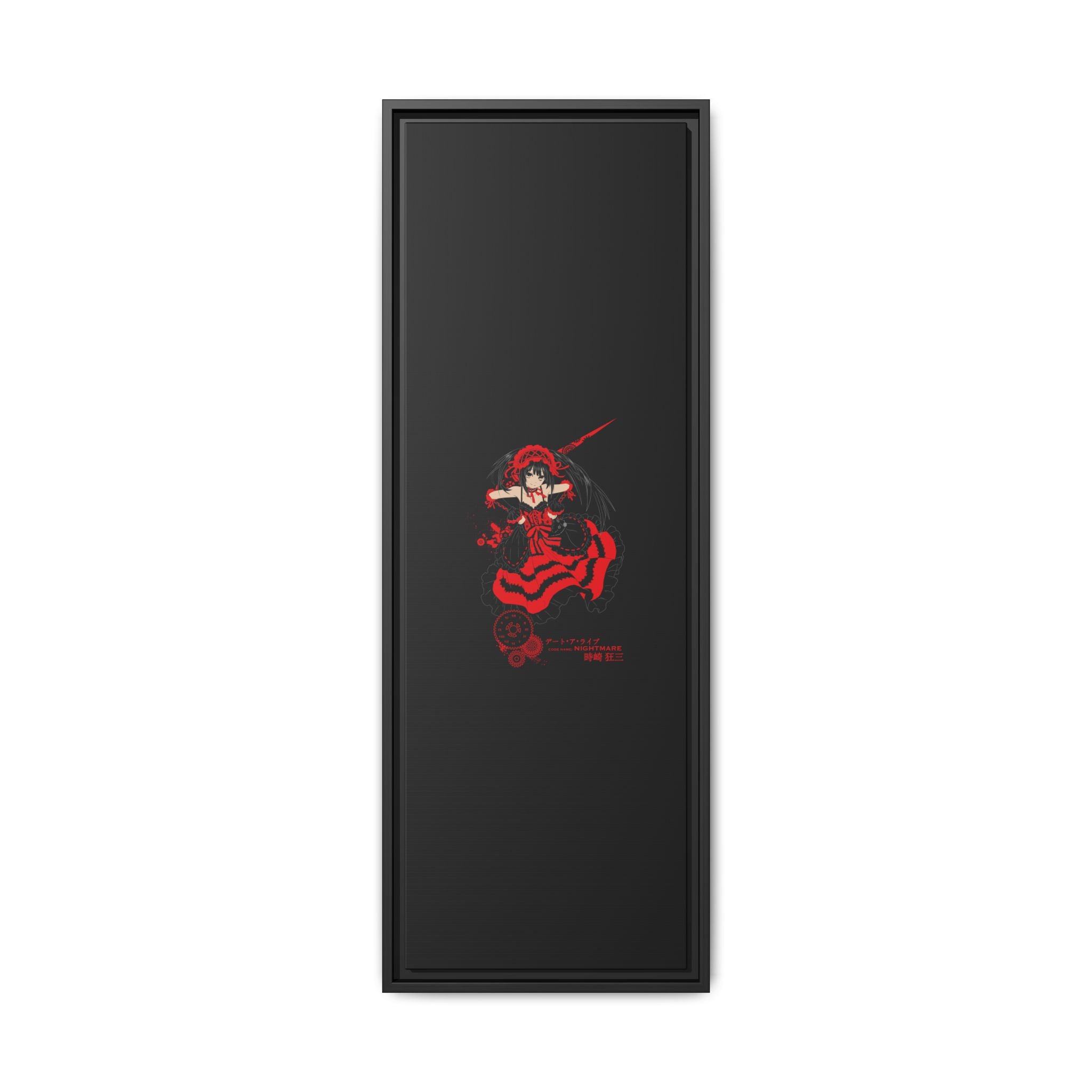 Anime Warrior Red Black Matte Canvas Print — Framed Wall Art