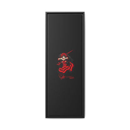 Anime Warrior Red Black Matte Canvas Print — Framed Wall Art