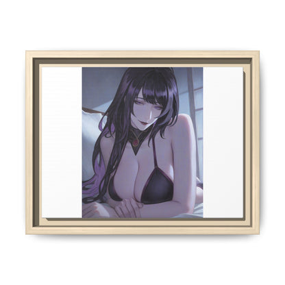 Framed Matte Canvas Print — Moody Anime Woman Portrait