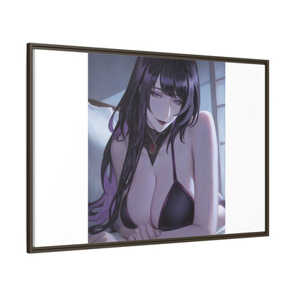Framed Matte Canvas Print — Moody Anime Woman Portrait