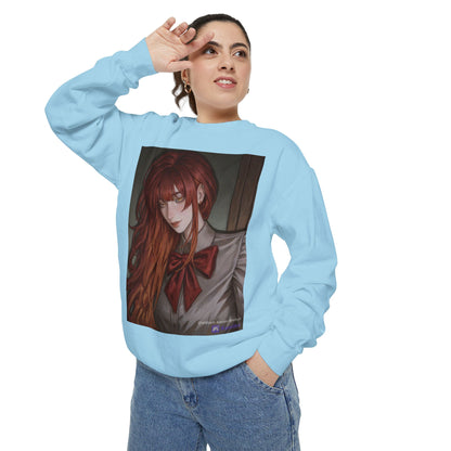 Anime Red-Headed Girl Sweatshirt — Gothic Schoolgirl Art Pullover