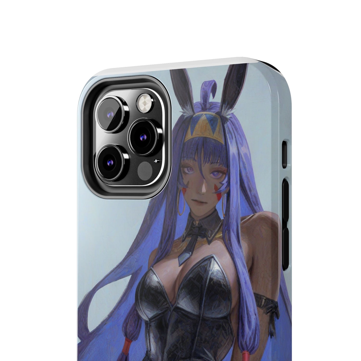 Bunny Girl Tough Phone Case — Anime Purple-Haired Character Protective Cover