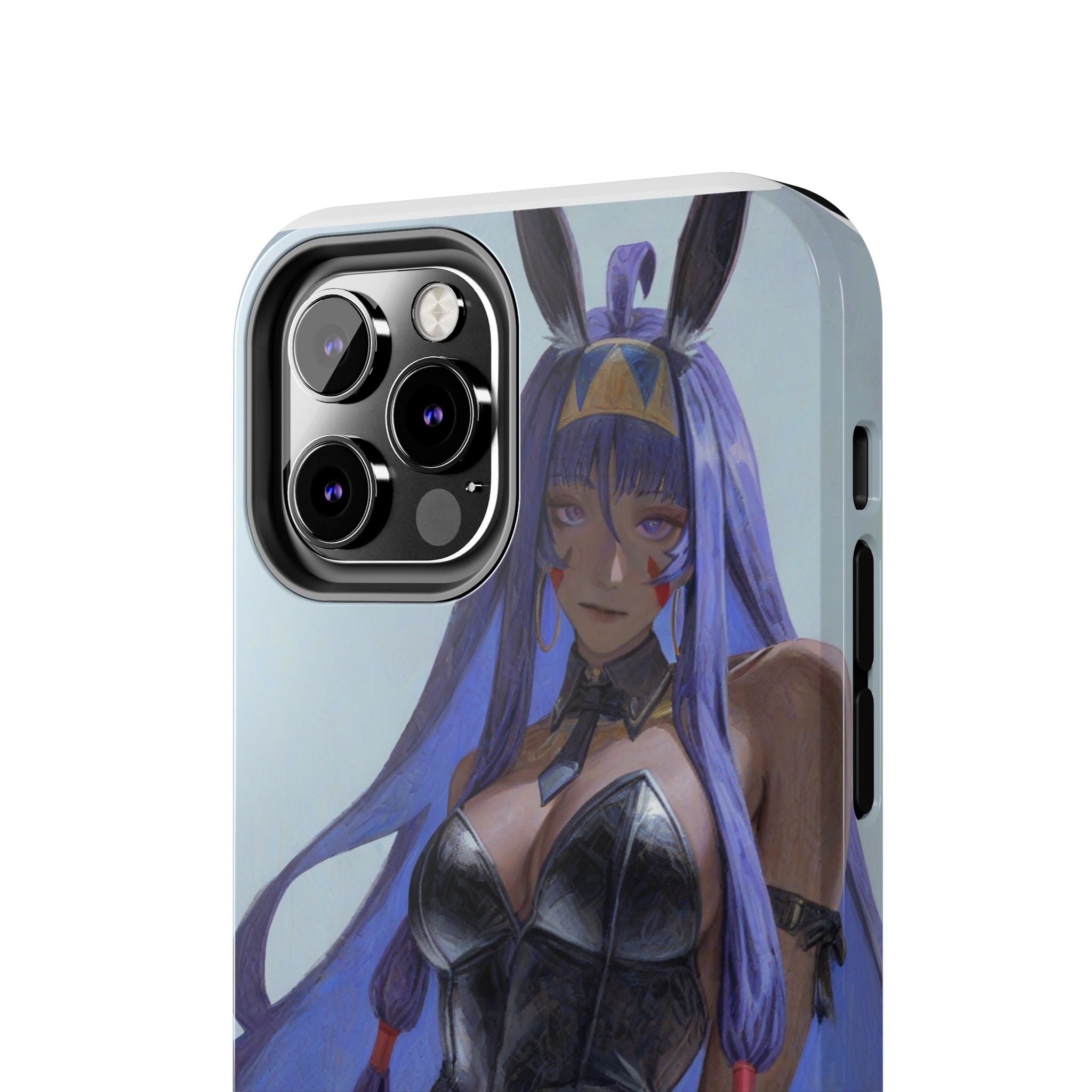 Bunny Girl Tough Phone Case — Anime Purple-Haired Character Protective Cover