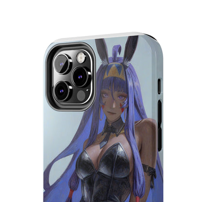 Bunny Girl Tough Phone Case — Anime Purple-Haired Character Protective Cover