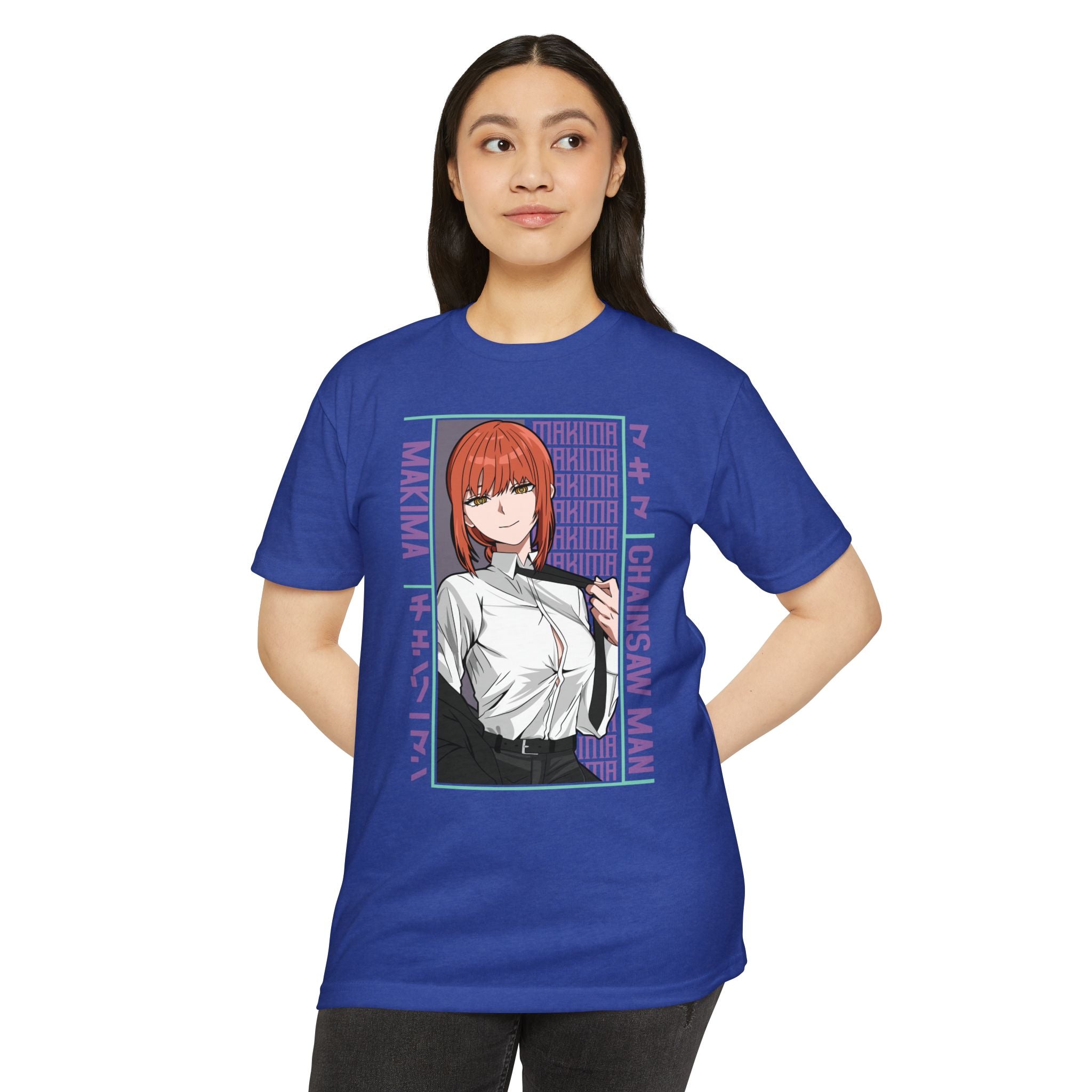 Makima Chainsaw Man Anime Graphic T-Shirt — Japanese Text Design