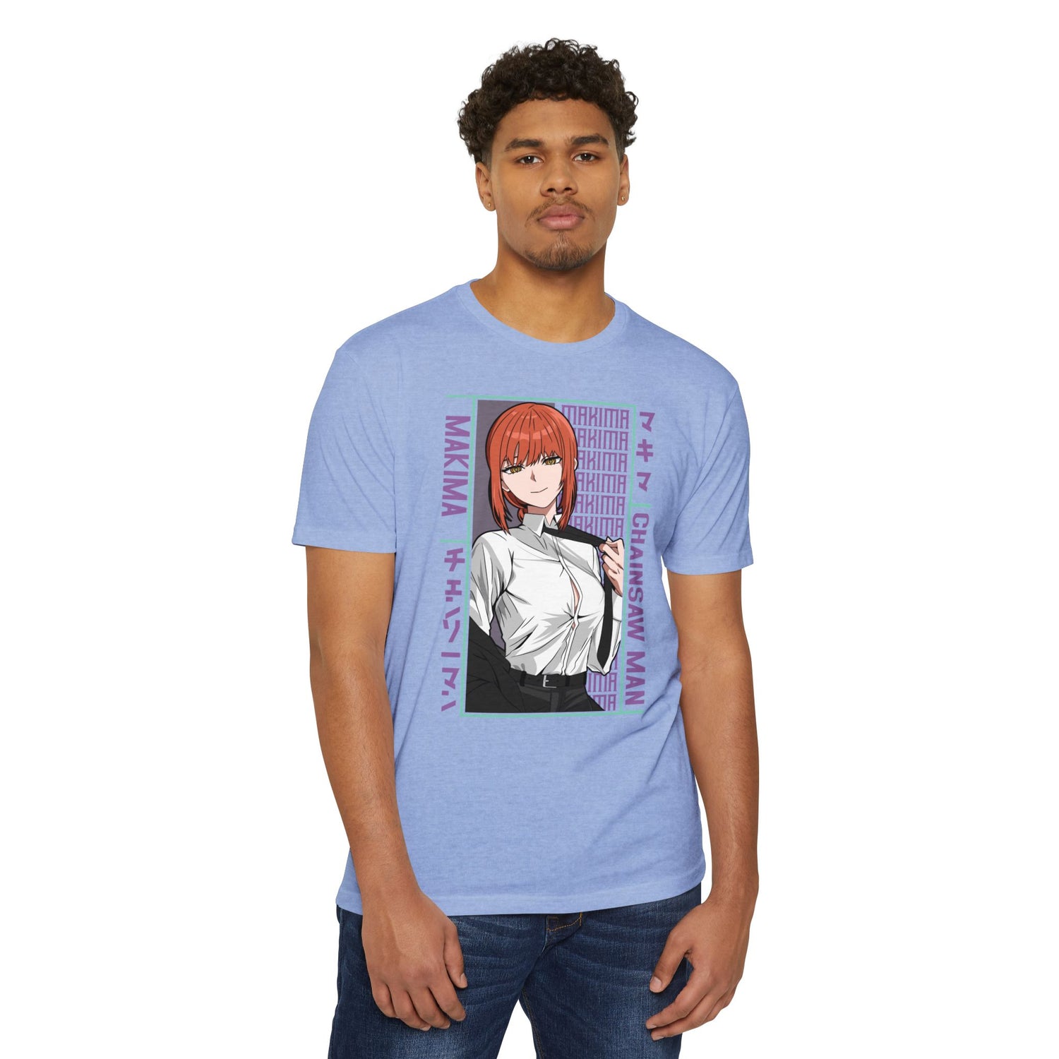 Makima Chainsaw Man Anime Graphic T-Shirt — Japanese Text Design