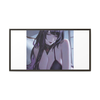 Framed Matte Canvas Print — Moody Anime Woman Portrait