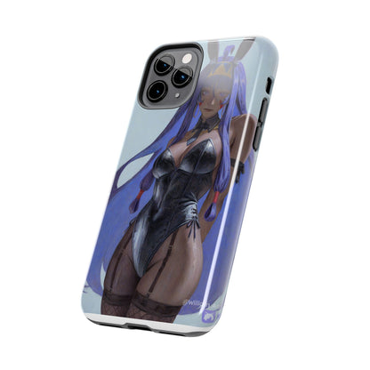 Bunny Girl Tough Phone Case — Anime Purple-Haired Character Protective Cover
