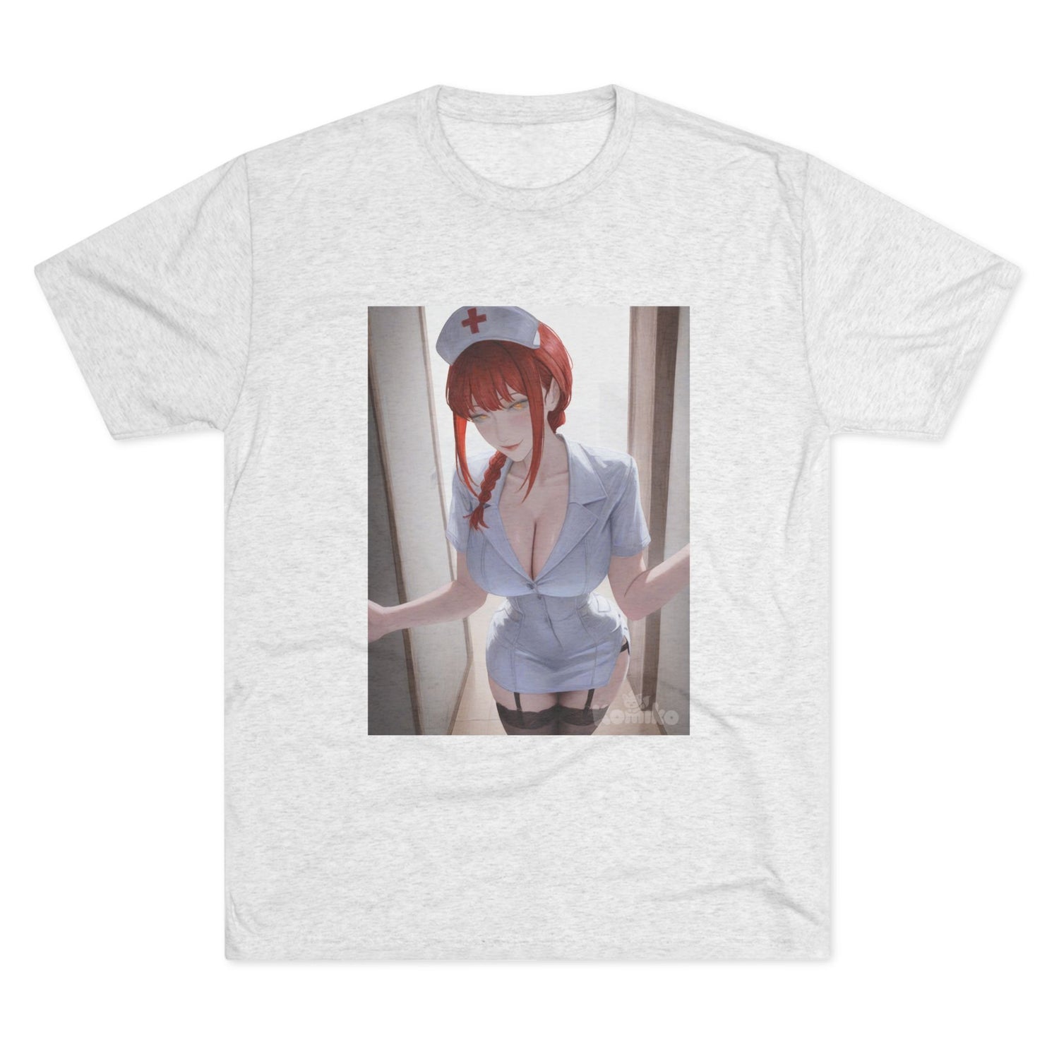 Sexy Anime Nurse T-Shirt — Cute Redhead Nurse Illustration Tee