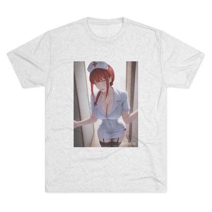 Sexy Anime Nurse T-Shirt — Cute Redhead Nurse Illustration Tee