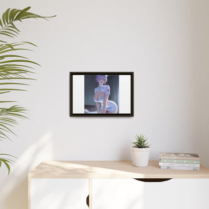 Sexy Anime Nurse Matte Canvas Print (Framed)