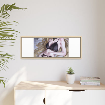 Framed Matte Canvas Print — Sleepy Blonde Anime Pinup