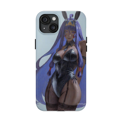 Bunny Girl Tough Phone Case — Anime Purple-Haired Character Protective Cover