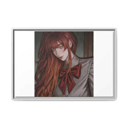 Framed Matte Canvas Print — Gothic Redhead Portrait