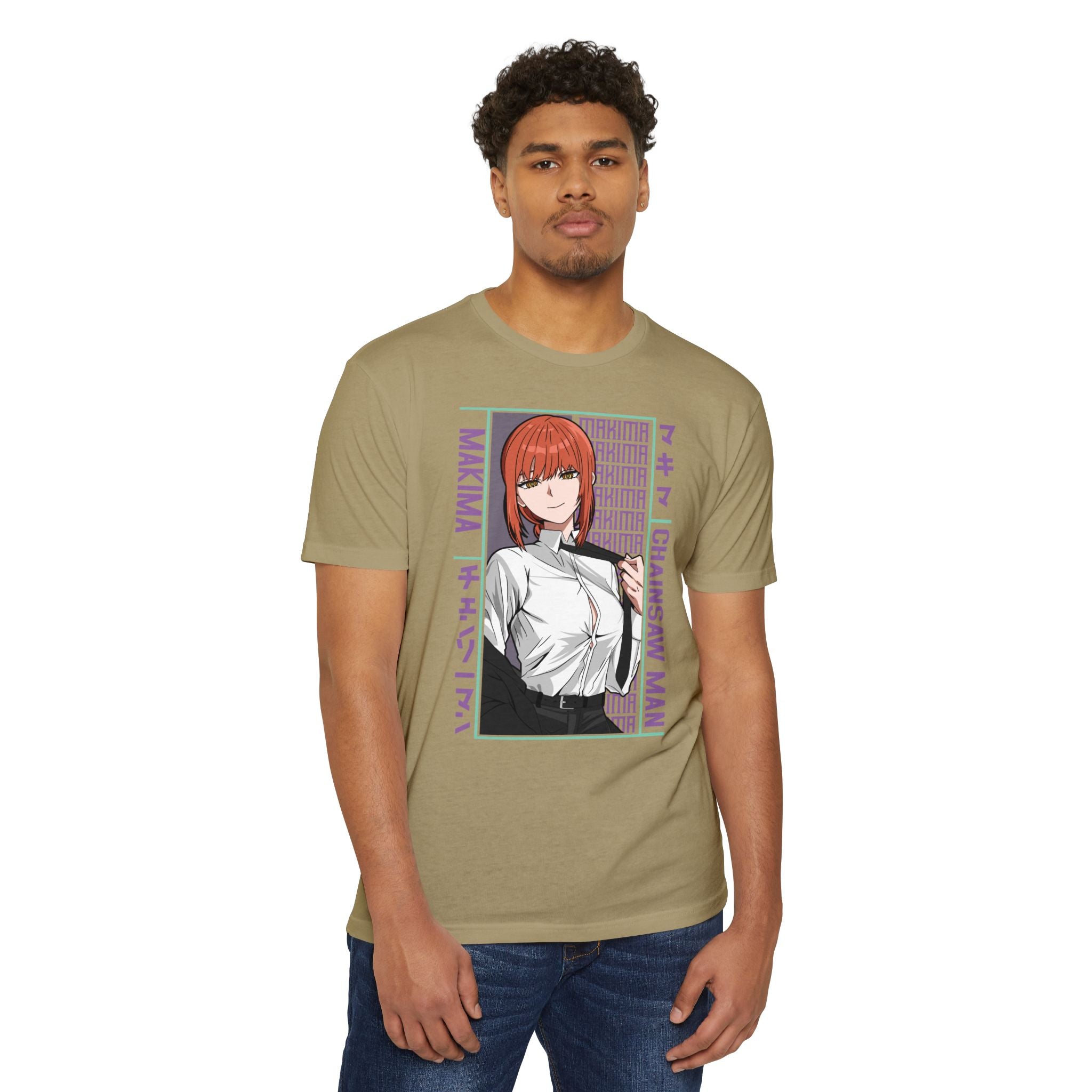 Makima Chainsaw Man Anime Graphic T-Shirt — Japanese Text Design
