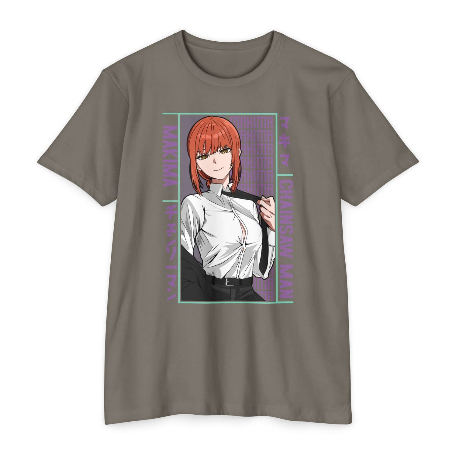 Makima Chainsaw Man Anime Graphic T-Shirt — Japanese Text Design