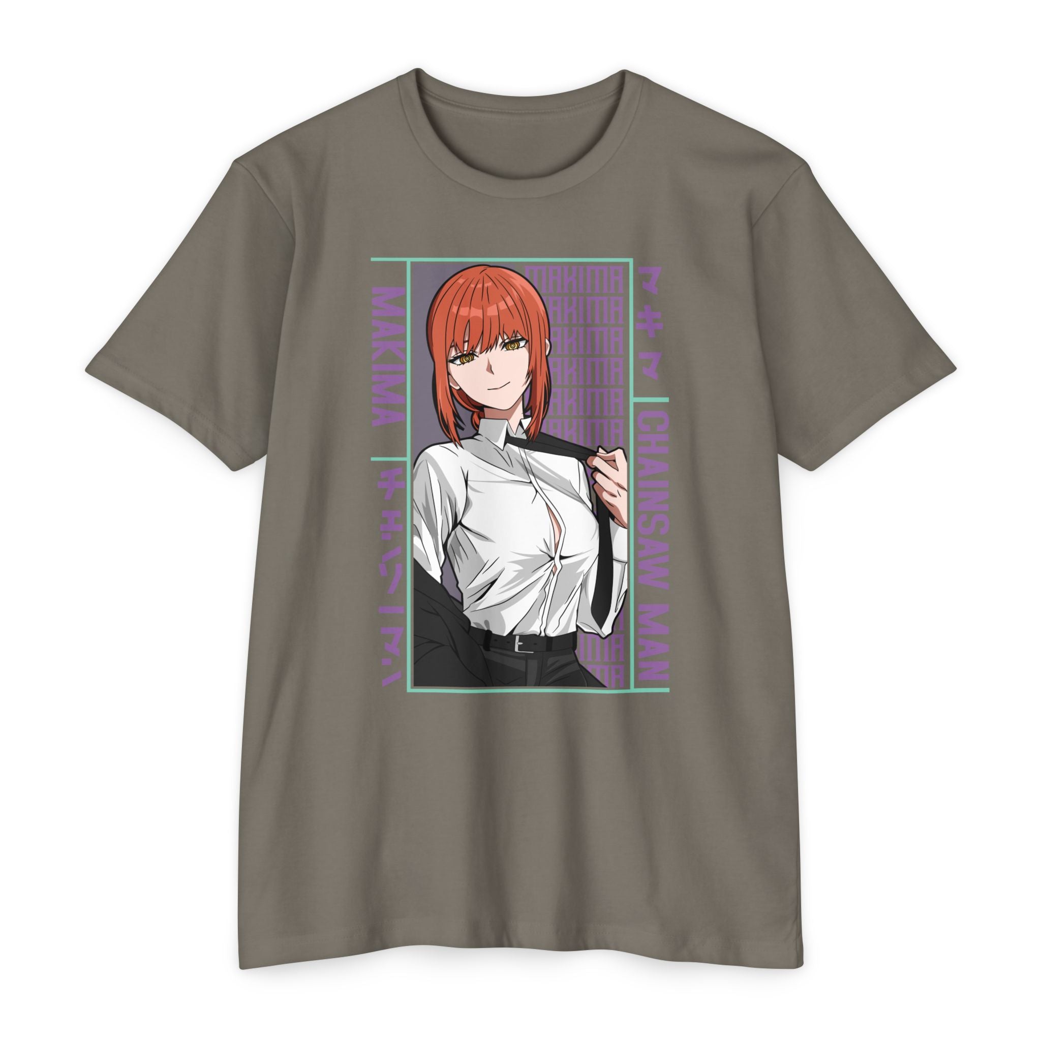 Makima Chainsaw Man Anime Graphic T-Shirt — Japanese Text Design