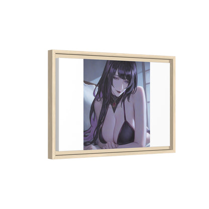 Framed Matte Canvas Print — Moody Anime Woman Portrait