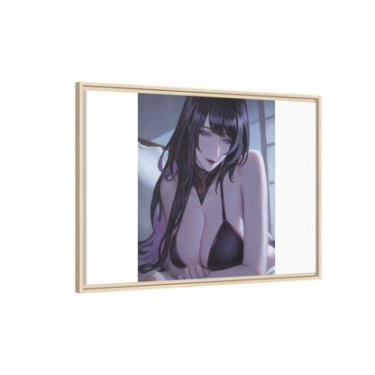 Framed Matte Canvas Print — Moody Anime Woman Portrait