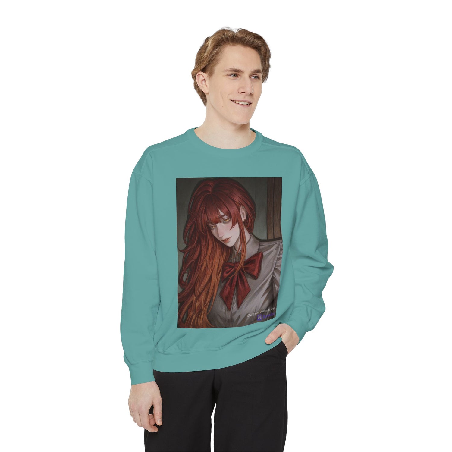 Anime Red-Headed Girl Sweatshirt — Gothic Schoolgirl Art Pullover