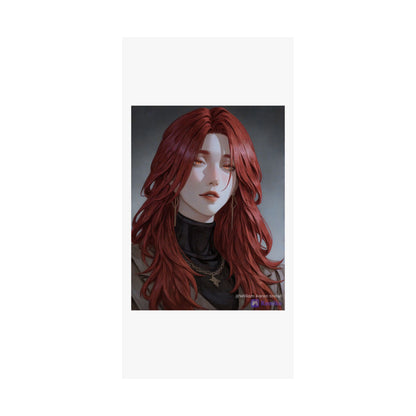 Red-Haired Muse Matte Vertical Poster — Moody Portrait Art Print