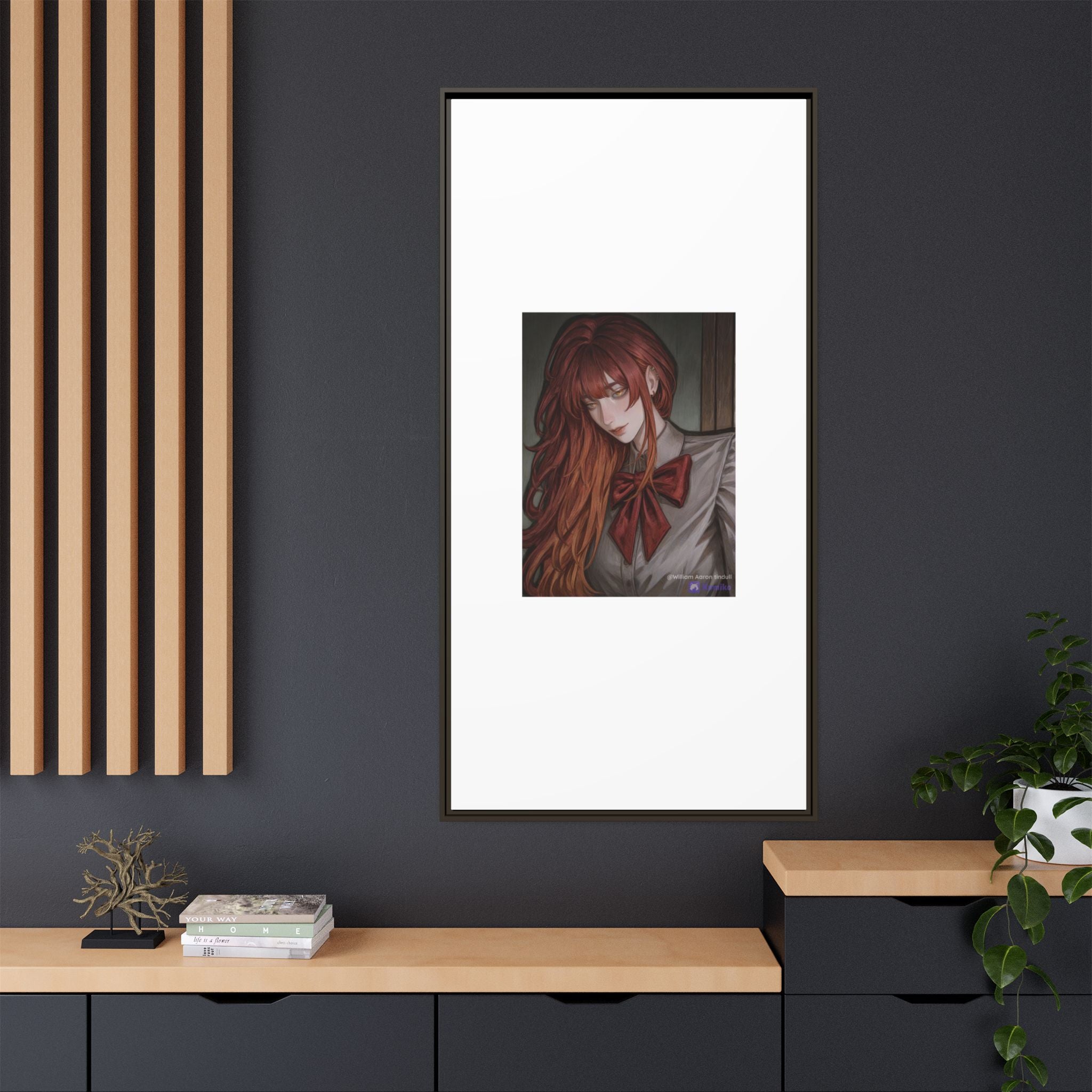 Framed Matte Canvas Print — Gothic Redhead Portrait