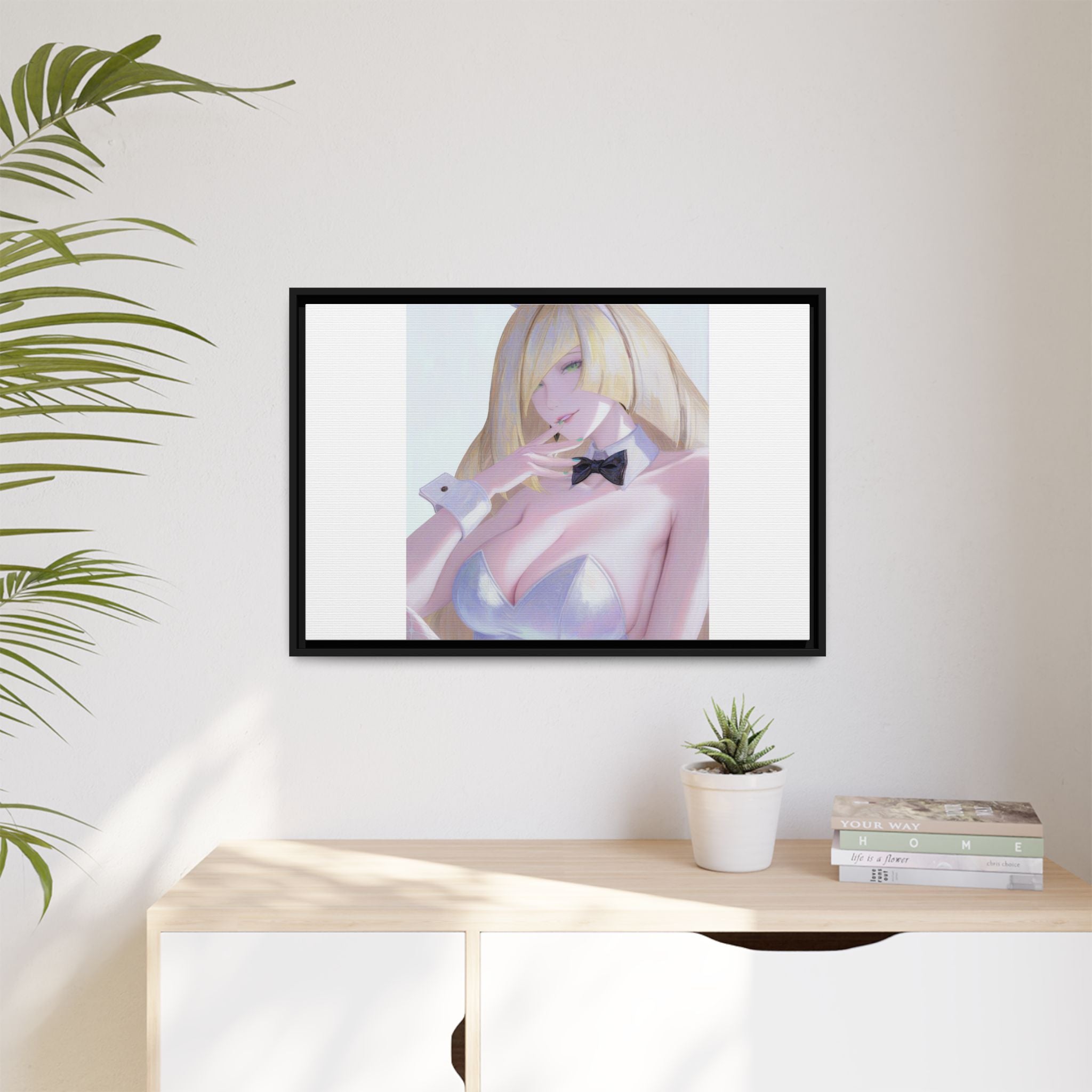 Bunny Girl Matte Canvas Print Framed — Sexy Anime Art Wall Decor