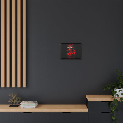 Anime Warrior Red Black Matte Canvas Print — Framed Wall Art