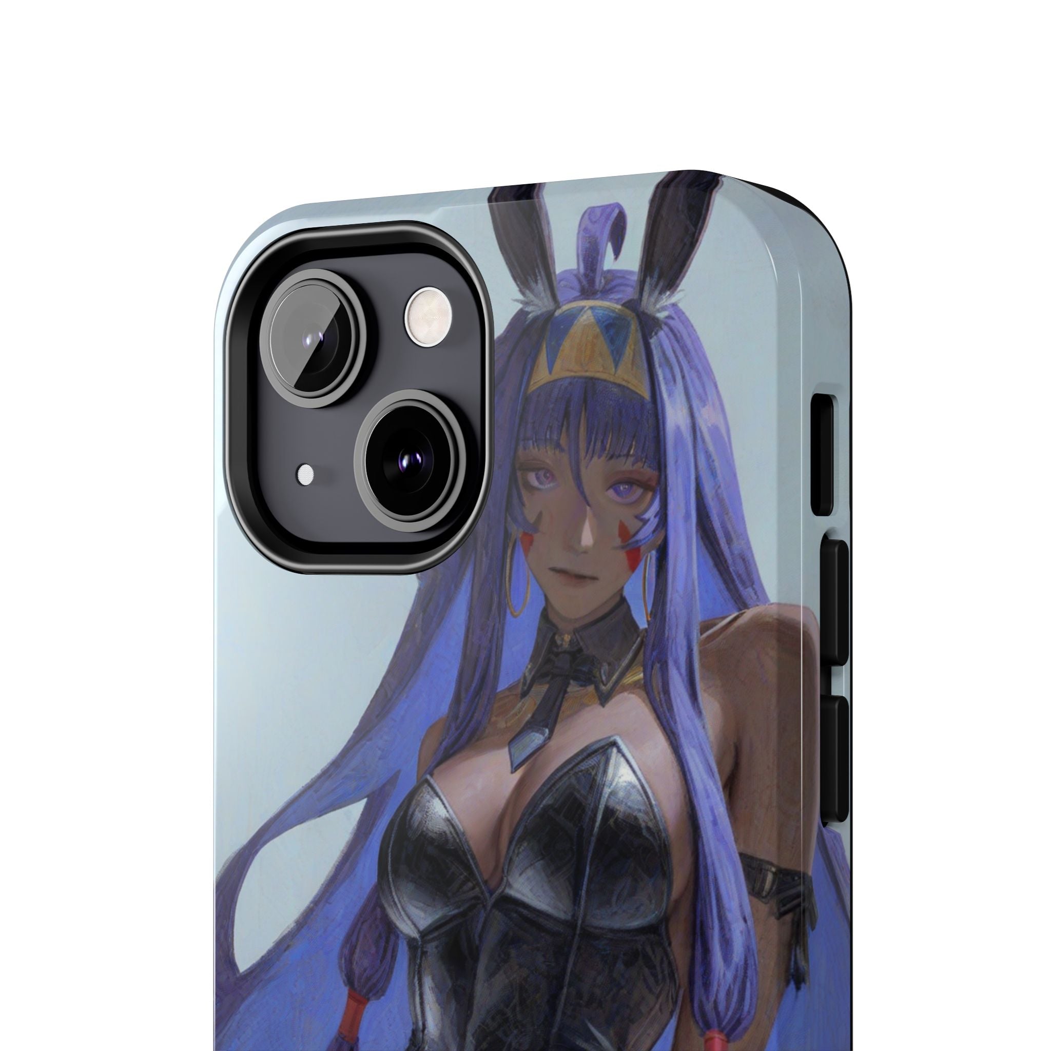 Bunny Girl Tough Phone Case — Anime Purple-Haired Character Protective Cover