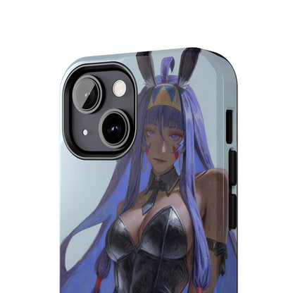 Bunny Girl Tough Phone Case — Anime Purple-Haired Character Protective Cover