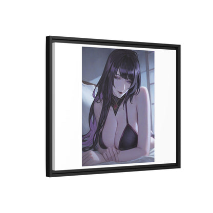 Framed Matte Canvas Print — Moody Anime Woman Portrait