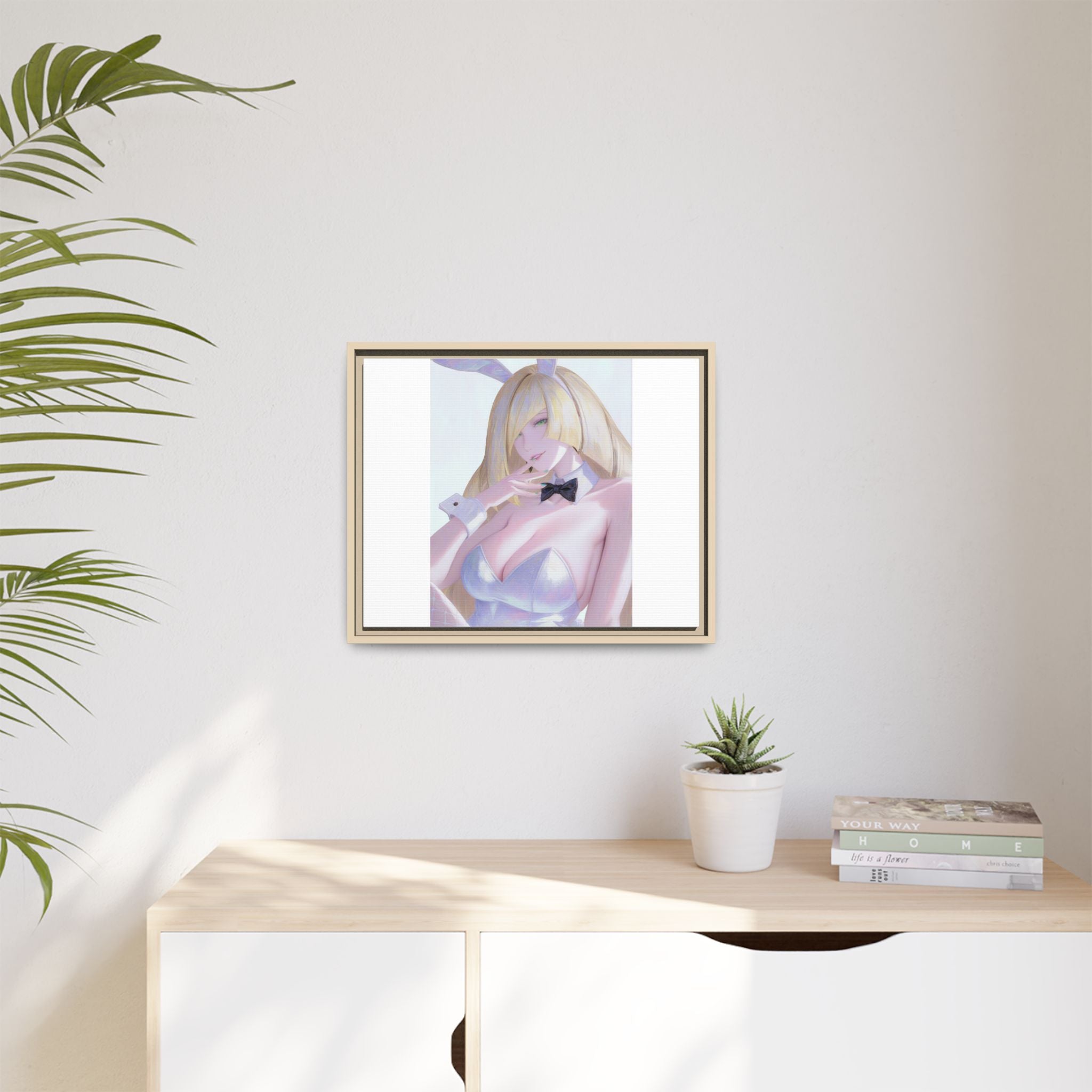 Bunny Girl Matte Canvas Print Framed — Sexy Anime Art Wall Decor