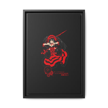 Anime Warrior Red Black Matte Canvas Print — Framed Wall Art