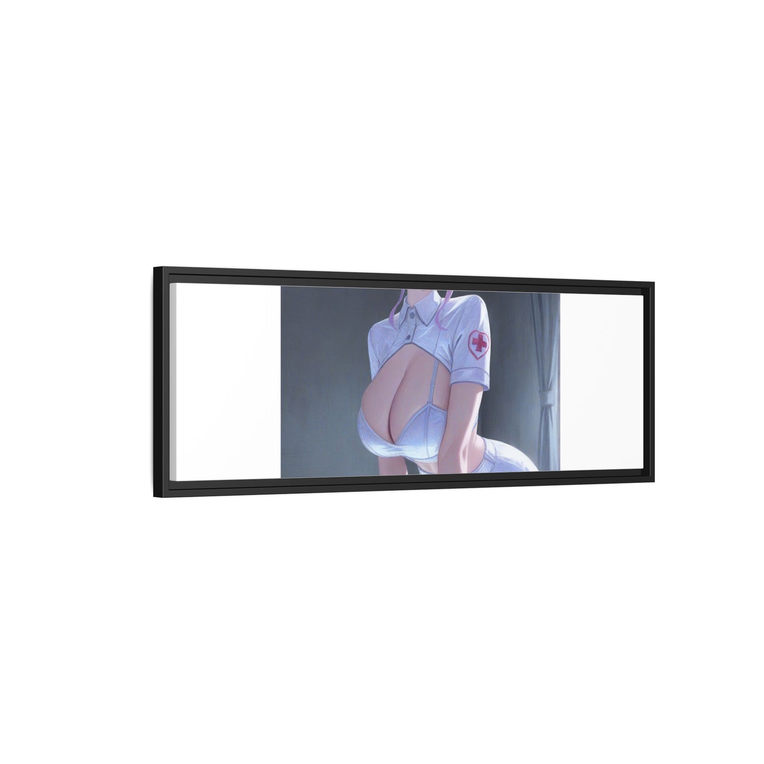 Sexy Anime Nurse Matte Canvas Print (Framed)
