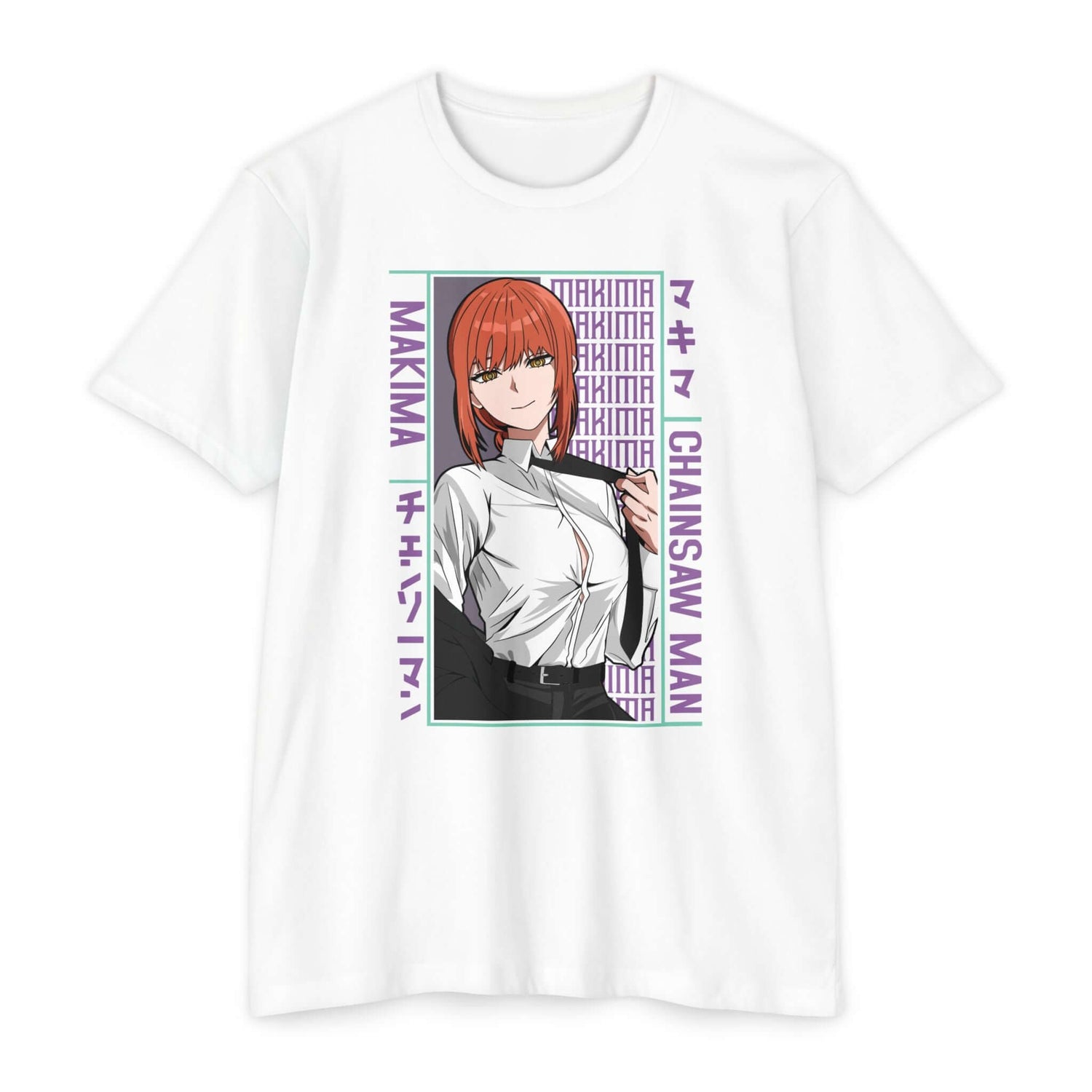 Makima Chainsaw Man Anime Graphic T-Shirt — Japanese Text Design