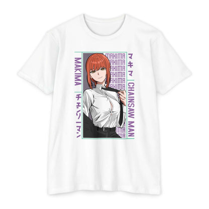 Makima Chainsaw Man Anime Graphic T-Shirt — Japanese Text Design