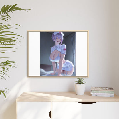 Sexy Anime Nurse Matte Canvas Print (Framed)