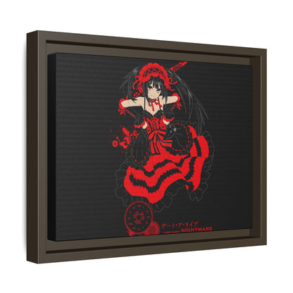 Anime Warrior Red Black Matte Canvas Print — Framed Wall Art