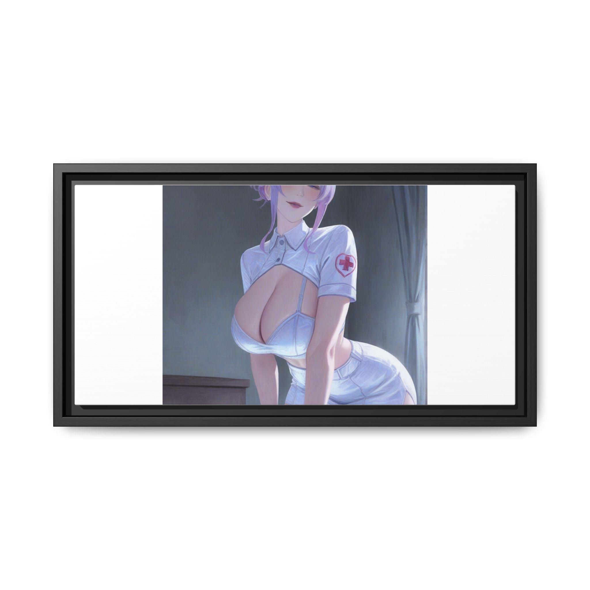 Sexy Anime Nurse Matte Canvas Print (Framed)